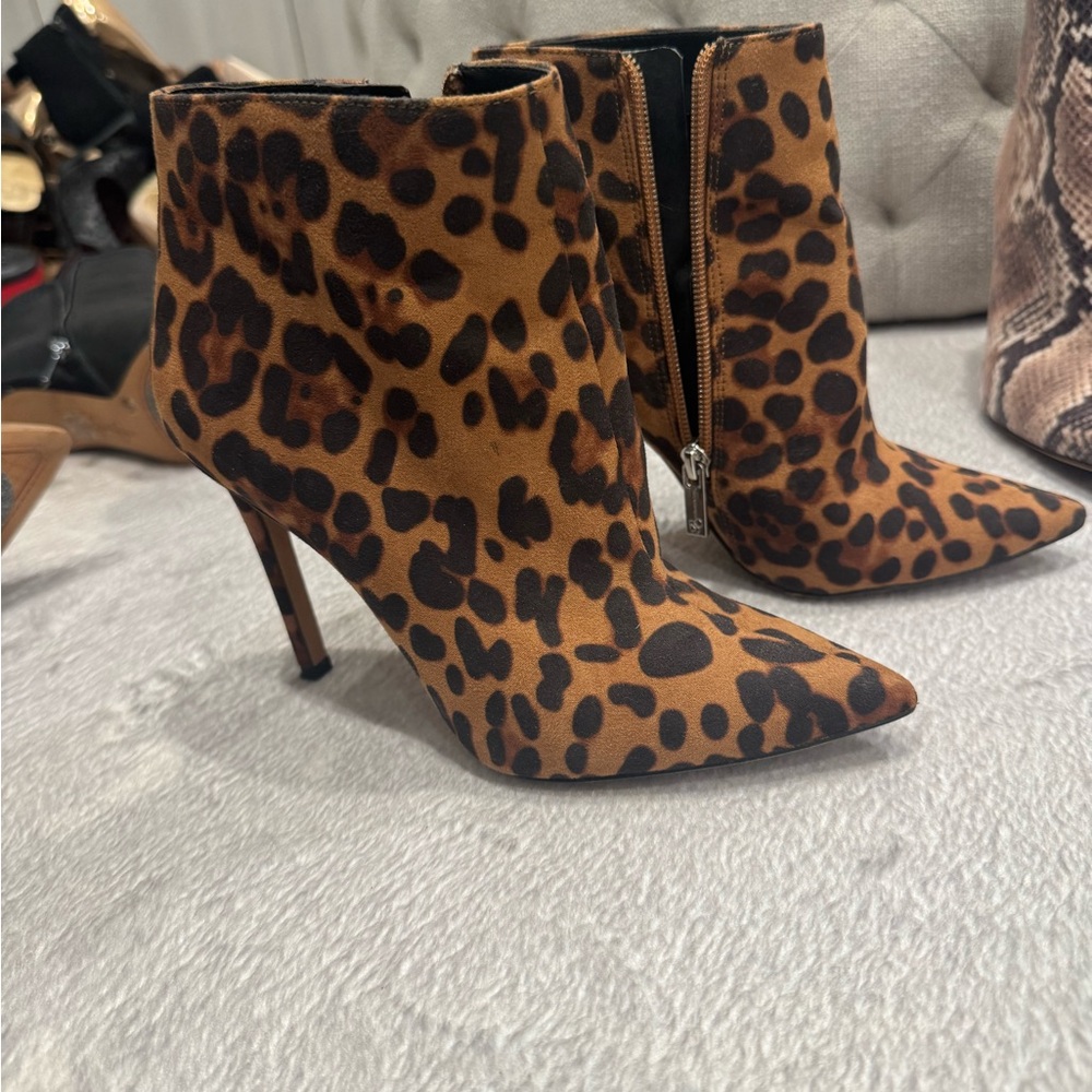 Jessica Simpson Leopard Print Ankle Boots